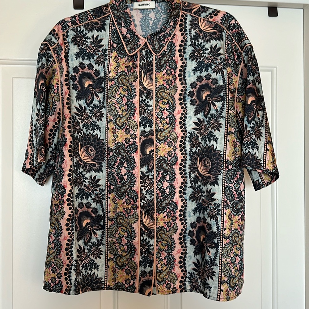 Sandro floral blouse size medium